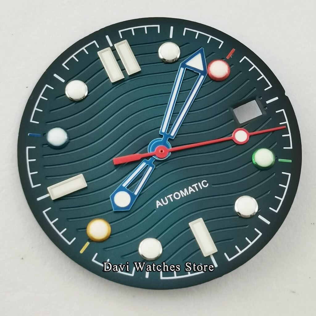 31Mm Steriele Blue Wijzerplaat + Horloge Handen Fit NH35 NH36 Beweging Horloge Onderdelen