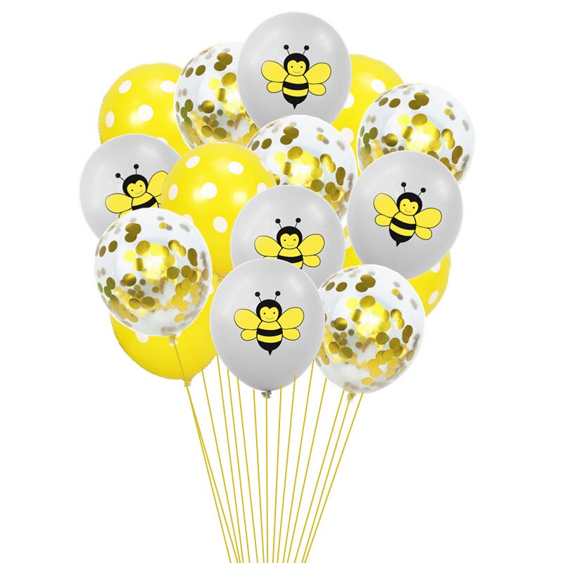 12 Inch Cartoon Bee Pailletten Ballon 1st Thema Verjaardagsfeestje Decoraties Kids Baby Shower Jongen Meisje Levert Globos: E