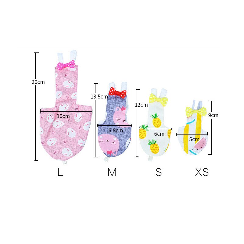 Neue Haustier Vogel Papagei Taube Windel mit Bowtie SchöNe Hase Obst Blume Gedruckt Nymphensittich Waschbar Kleidung Flug Anzug Ornament