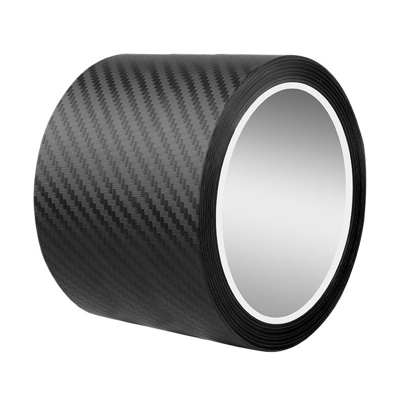 Rollo de cinta adhesiva de vinilo de liberación de aire de fibra de carbono 3D negra, protector de borde de coche, pegatina deflectora de puerta antiarañazos, cinta anticolisión