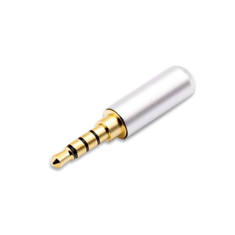 DIY Earphone 3.5mm 4 Pole Stereo Jack Gold Plated Headphone Repair Jack Adapter Metal Alloy Audio Wire Solder Connector