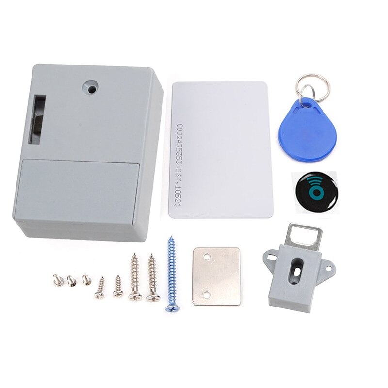 Cabinet Locks Invisible Electronic RFID Lock Hidden Keyless Drawer Door Locks Sensor Locker Cabinet Locks DIY Lock: grey Set 2