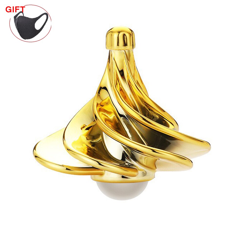 Gyroscope pneumatique pour enfants, jouet de décompression, de noël, souffle de vent coloré, jeu d'intérieur: gold