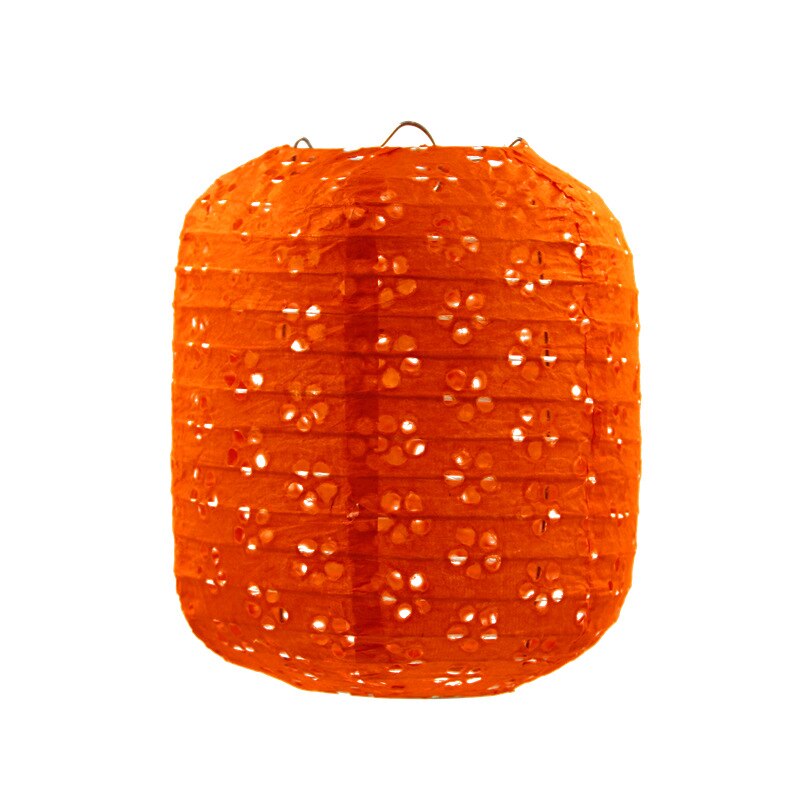 8-10-12-14-16Inch Chinese Style Hollow Paper Lanterns Wedding Paper Party Decoration Supplies Children DIY Lanterns: ellipse orange / hollow 15cm