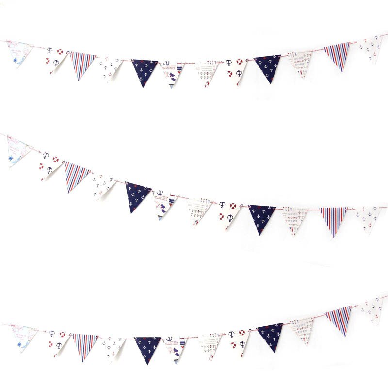 1 Juego de banderines náuticos volantes ancla velero banderas guirnalda decoración jardín hogar de bienvenida para el futuro bebé niños suministros de de cumpleaños: Default Title