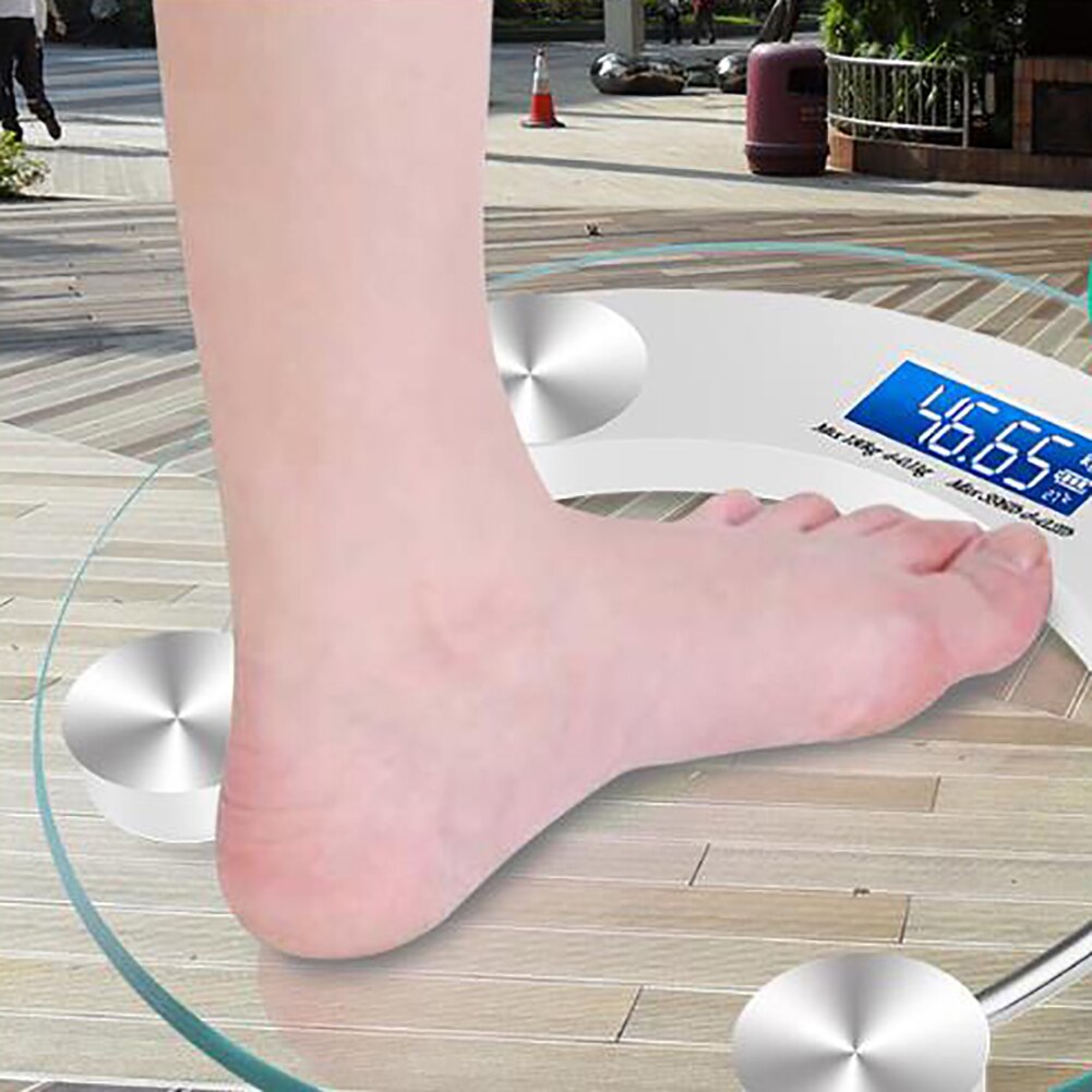 5-150kg Digital Electronic Glass Bathroom Round Transparent Weighing Scale Tool
