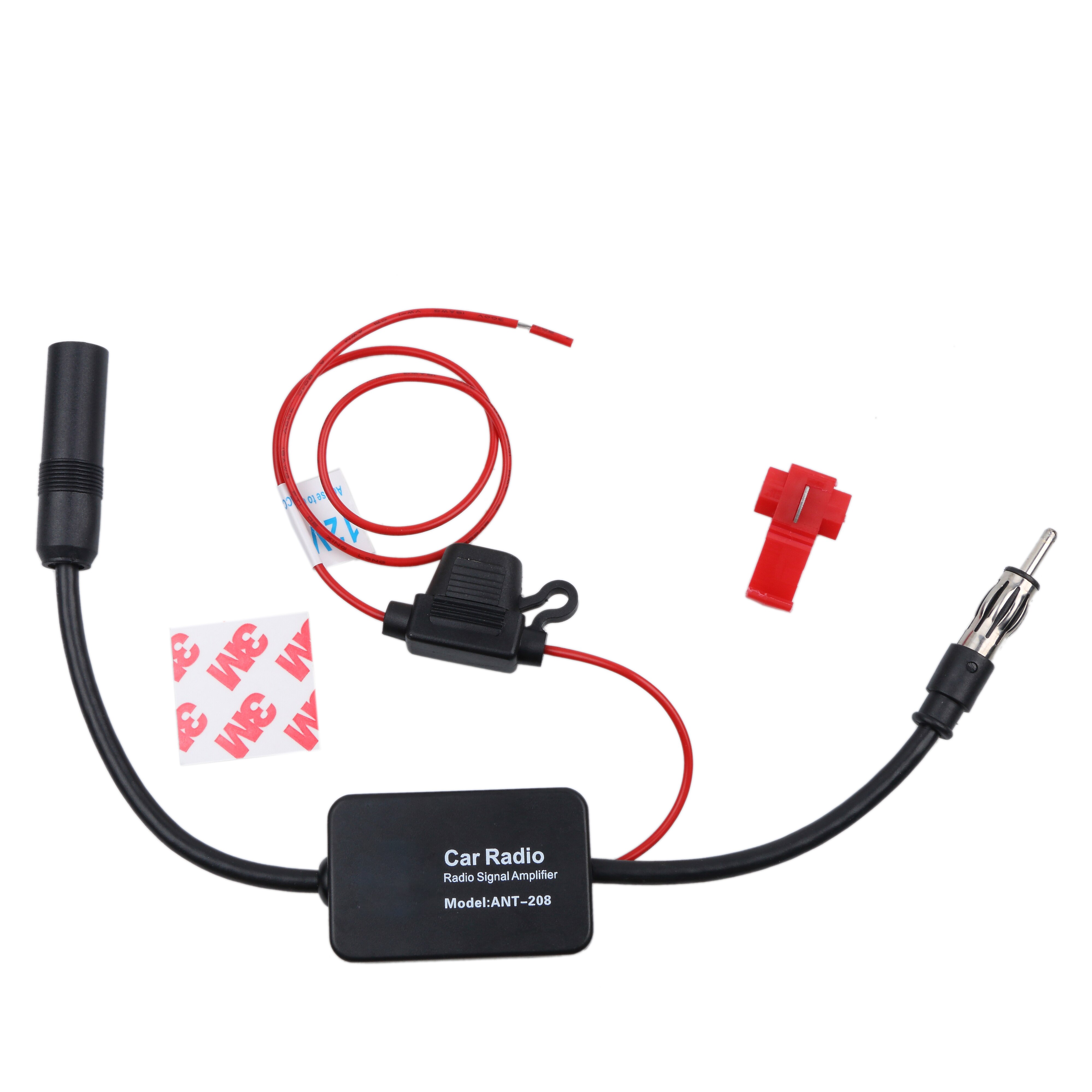 Kebidumei 12v auto rádio do carro fm antena amplificador de sinal impulsionador para marinha carro veículo barco 330mm fm amplificador alta precisão: Default Title