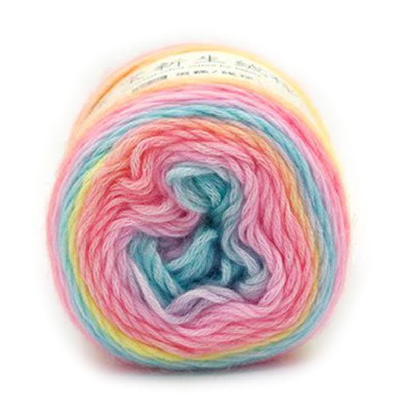 100G Regenboog Wollen Garen Diy Hand Geweven Taart Garen Muts Sjaal Trui Verven Garen: 3