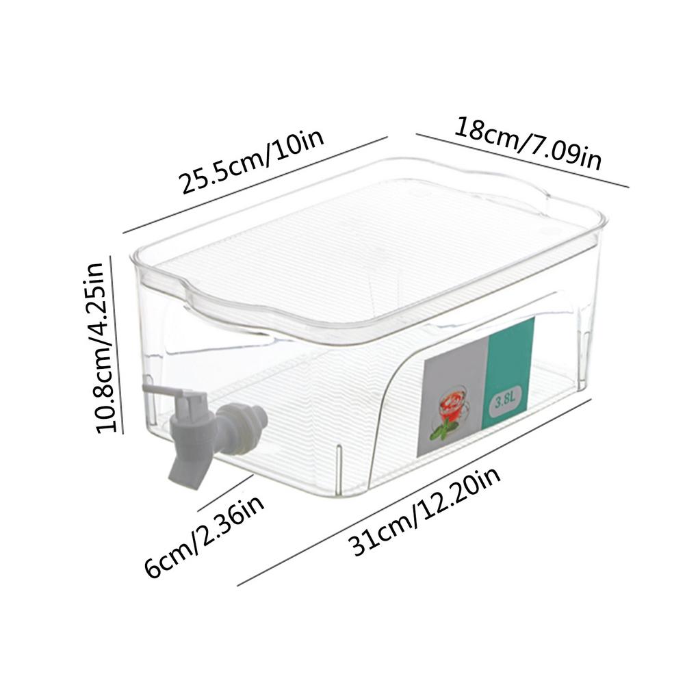 3.8L Beverage Dispenser Water Jug With Spigot Juice Drink Container Kitchen Drink-ware Container Heat Resistant Pitcher