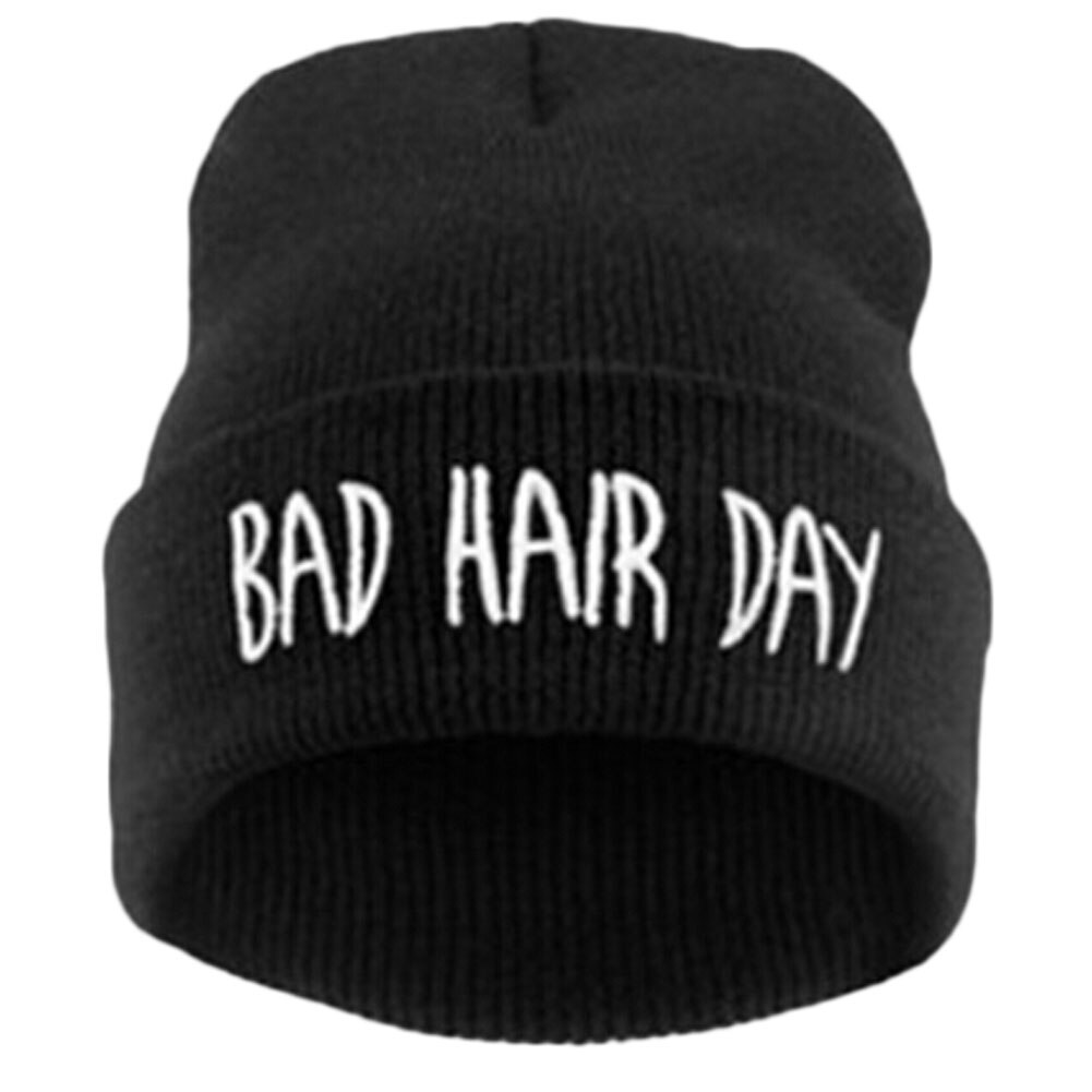 1pc letters winter lente bad hair day beanie pet mutsen voor vrouwen mannen gebreide skullies muts gorro feminino inverno