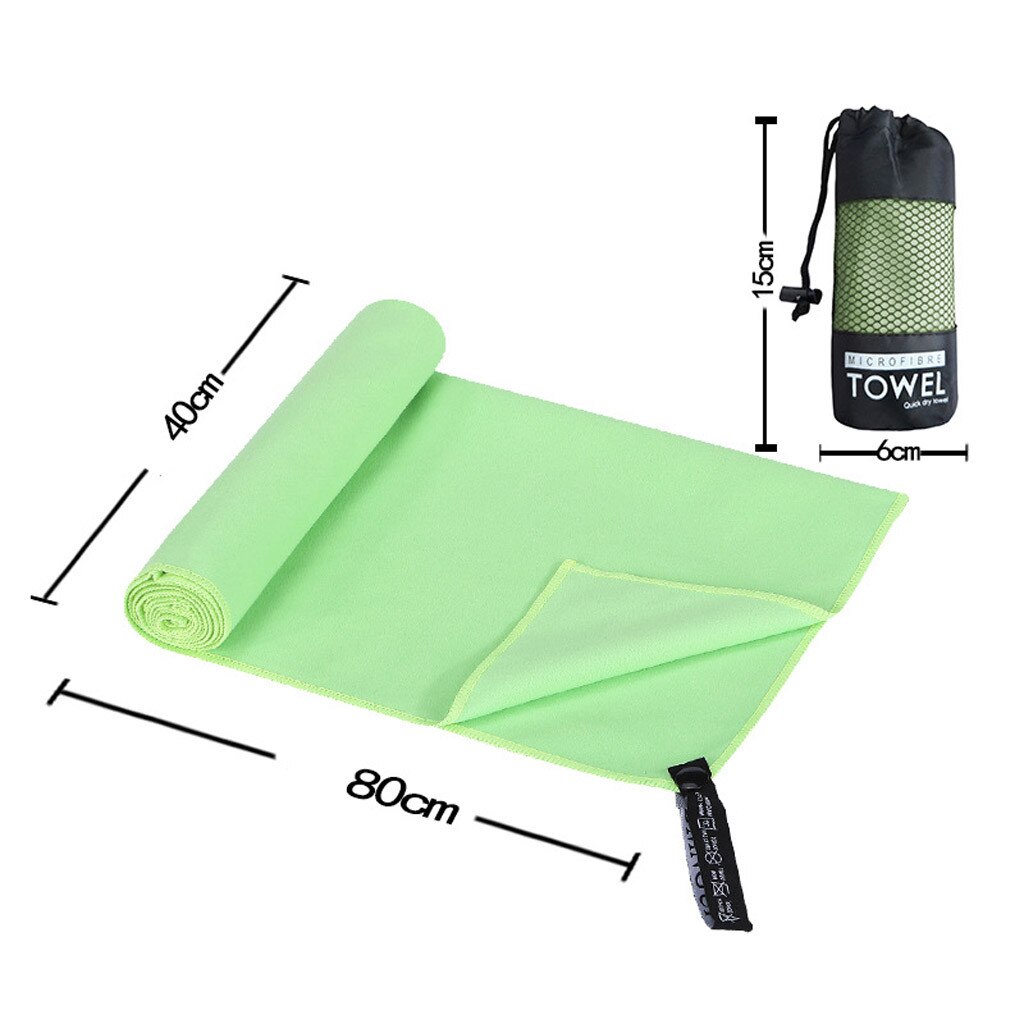 Handdoek Sport Sneldrogende Handdoek Absorberende Dubbelzijdig Fleece Sport Fitness Handdoek Draagbare Zwemmen Badhanddoek # YL5: green