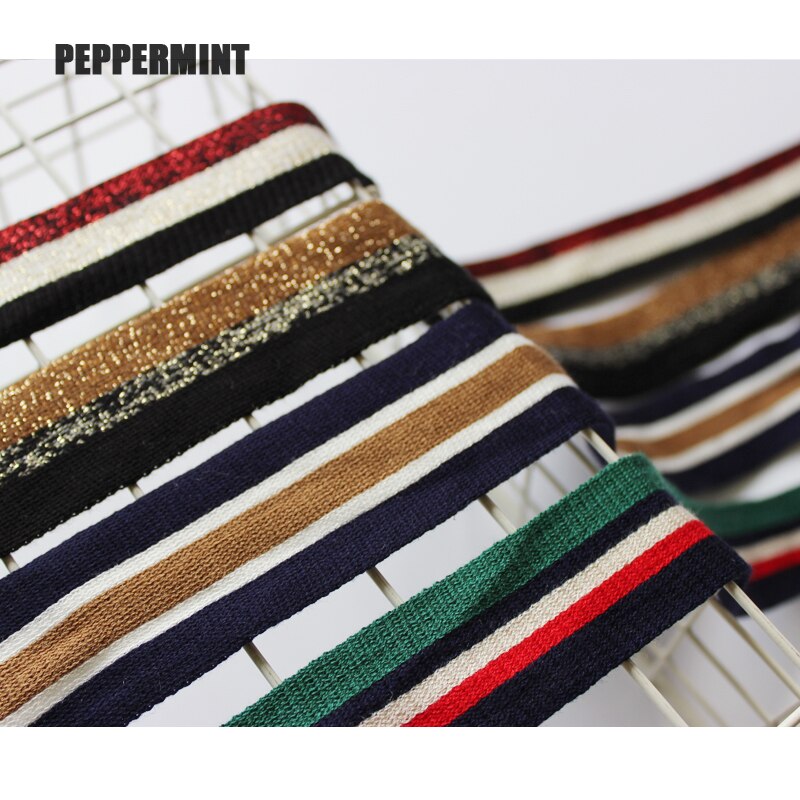 1Yard Katoen Breien Streep Webbing Sport Broek Doek Strech Band Stretching Kant Linten Diy Kleding Accessoires