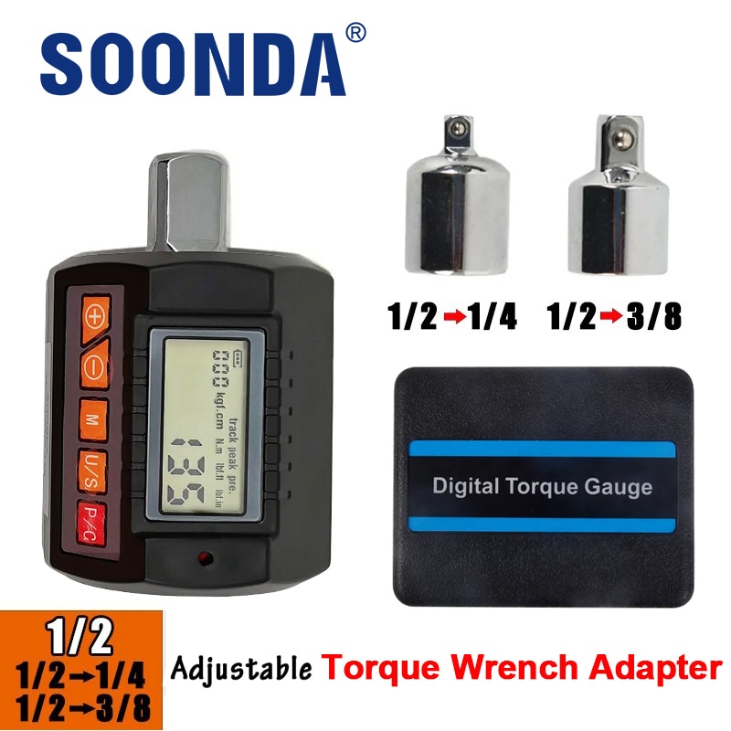 Torque Wrench 1/2" 1/4" 3/8" Adjustable Digital Torque Meter Tester Gauge Measurement Key 30,135,200N.m Adapter With Mechanical