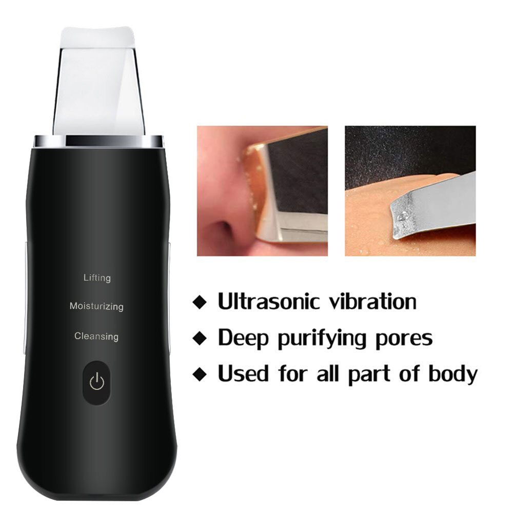 Ultrasonic Skin Scrubber Inductive Atomization Ion Deep Face Cleaning Peeling Face Vibration Remove Pore Blackhead Wrinkles