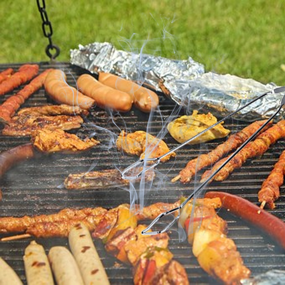 Herramientas de barbacoa tijeras de acero inoxidable Clip de comida parrilla accesorios de barbacoa pinzas portátiles al aire libre Gadget pinzas de tijera de cocina
