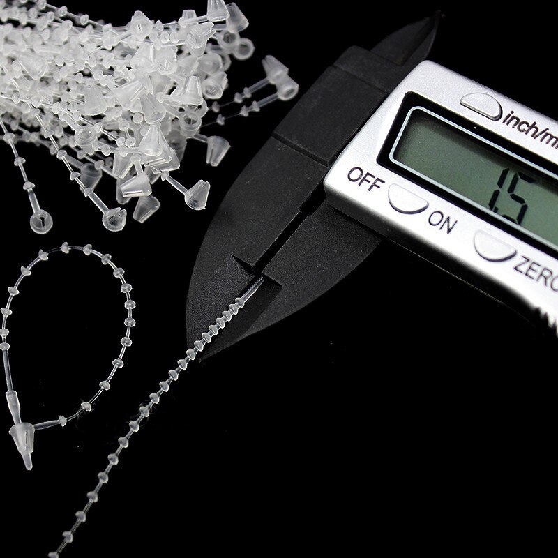 1000 st/lot svarta/genomskinliga kläder/påse plastpärlkedja rep plaststift/handsnöre snäpplås/universell märkrep