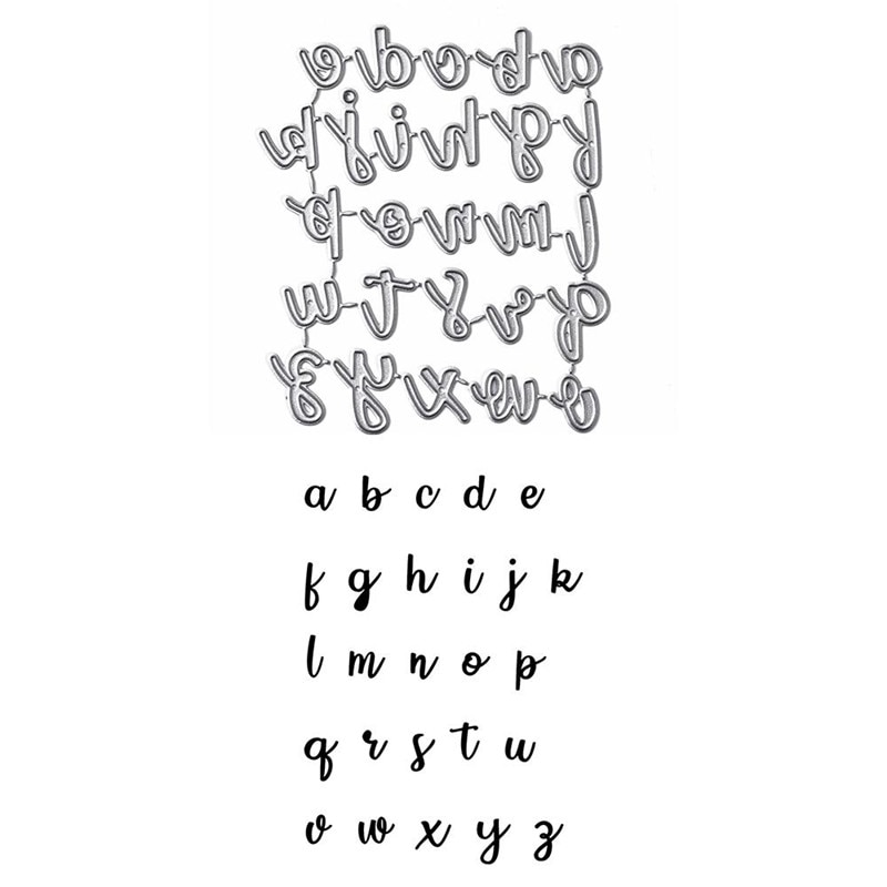 Yaminsannio 26 Alfabet A-Z Letters Metalen Stansmessen Voor Diy Scrapbooking Kaarten Maken Embossing Stencil Diecut Sterft