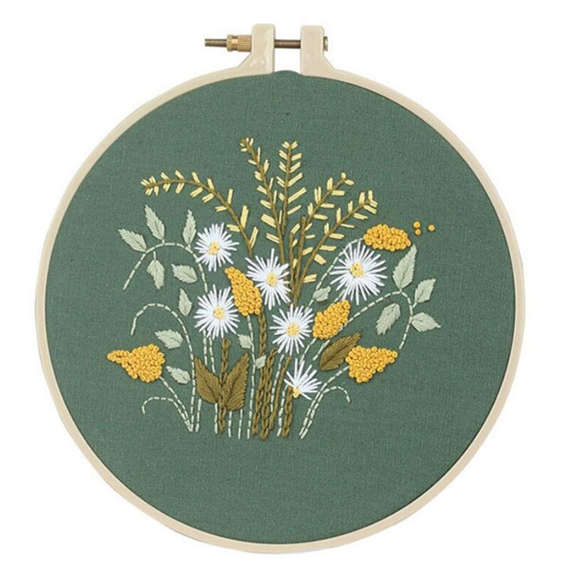 Handmade Diy Fabric Cross Stitch Needlework Set Handmade Crafts Sewing Supplies Cross Stitch Set Home Decoration: chrysanthemum