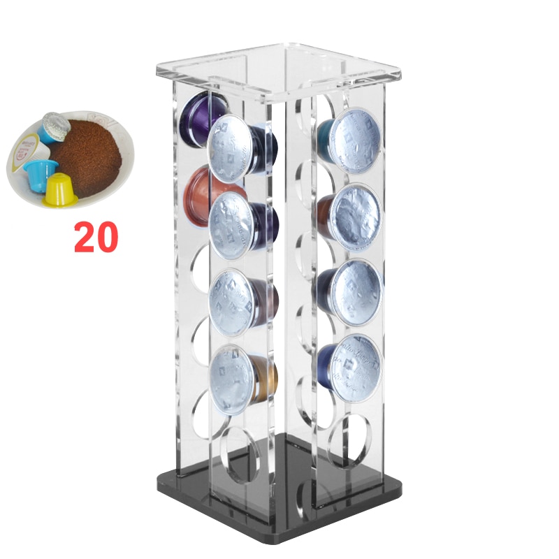 Nespresso kapsler stativ akryl dolce gusto holder kaffekapsel display opbevaringsstativ til 20 stk.