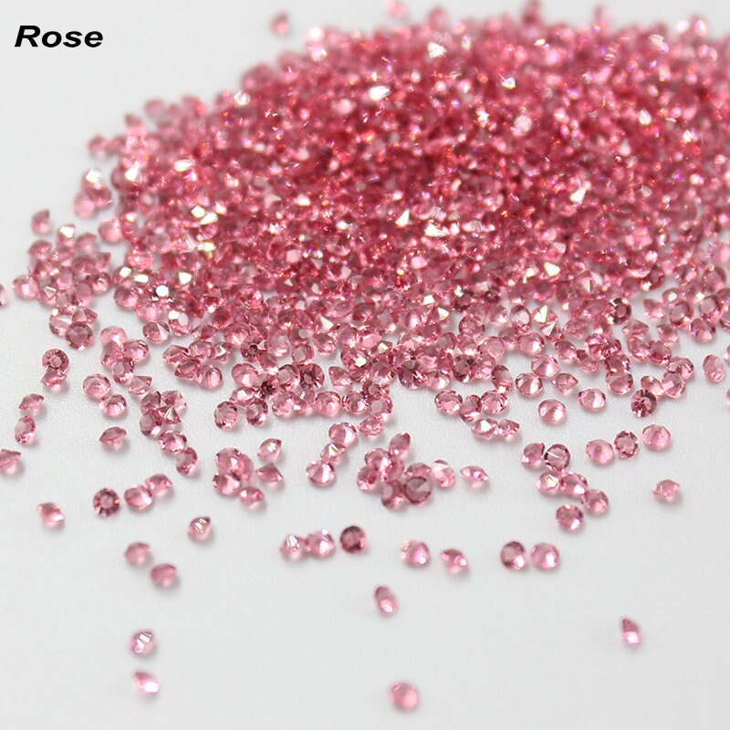 1440 unids/lote 1,3mm gemas Multicolor de Arte de uñas Micro diamantes de imitación Mini decoración de uñas ACCESORIOS DE MANICURA: rose
