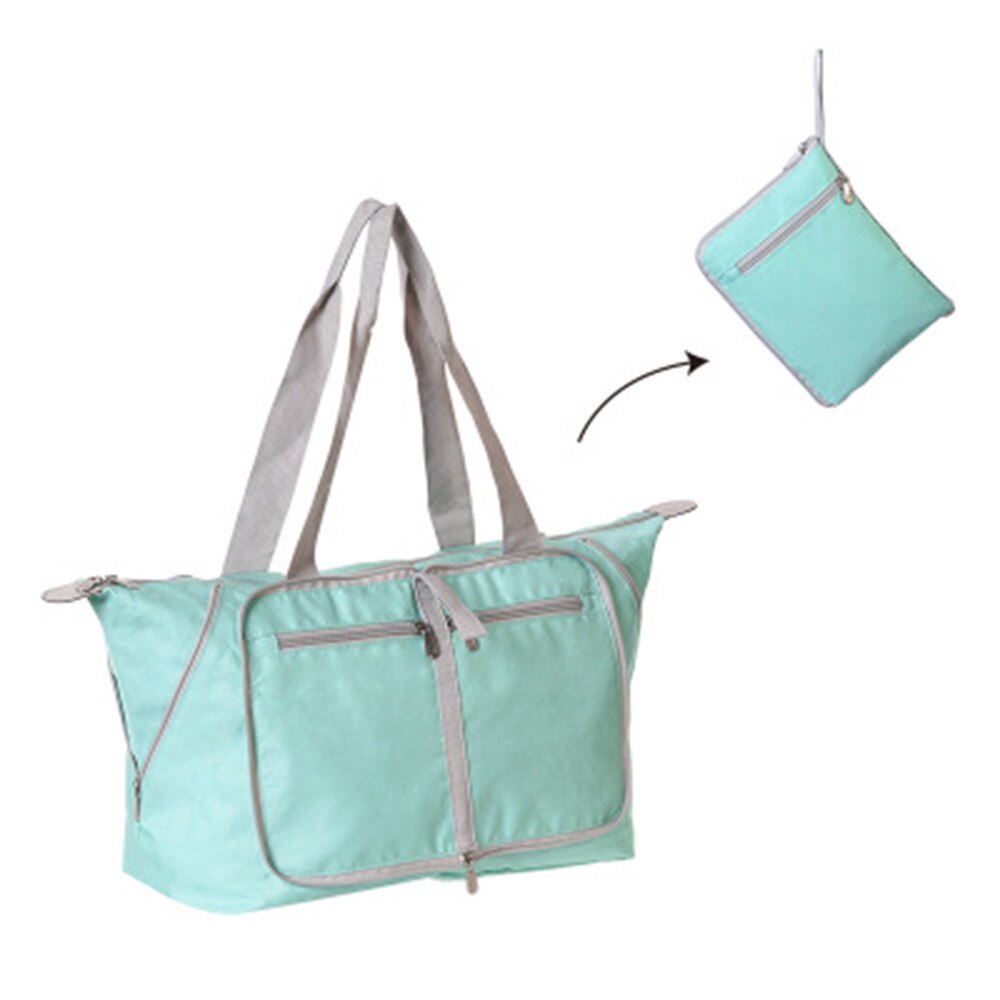 Sacs de voyage pliables en Nylon unisexe, grande capacité, sacs à main étanches pour femmes et hommes,: LIGHT BLUE