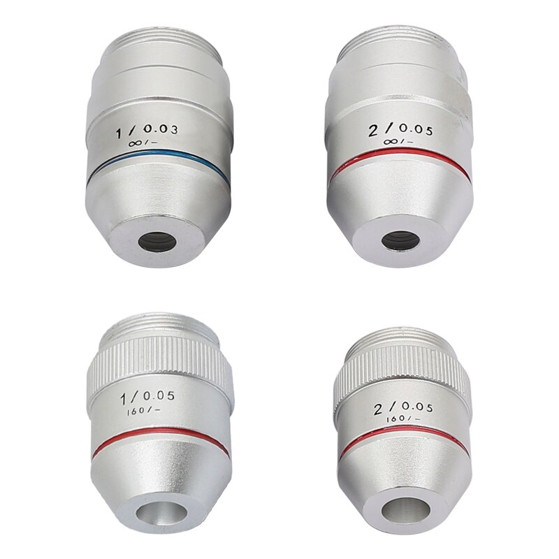 1X 2X Achromatic Objective Lens Infinity Objective for 195 Biological Microscope Accessories with RMS Thread Low Magnification