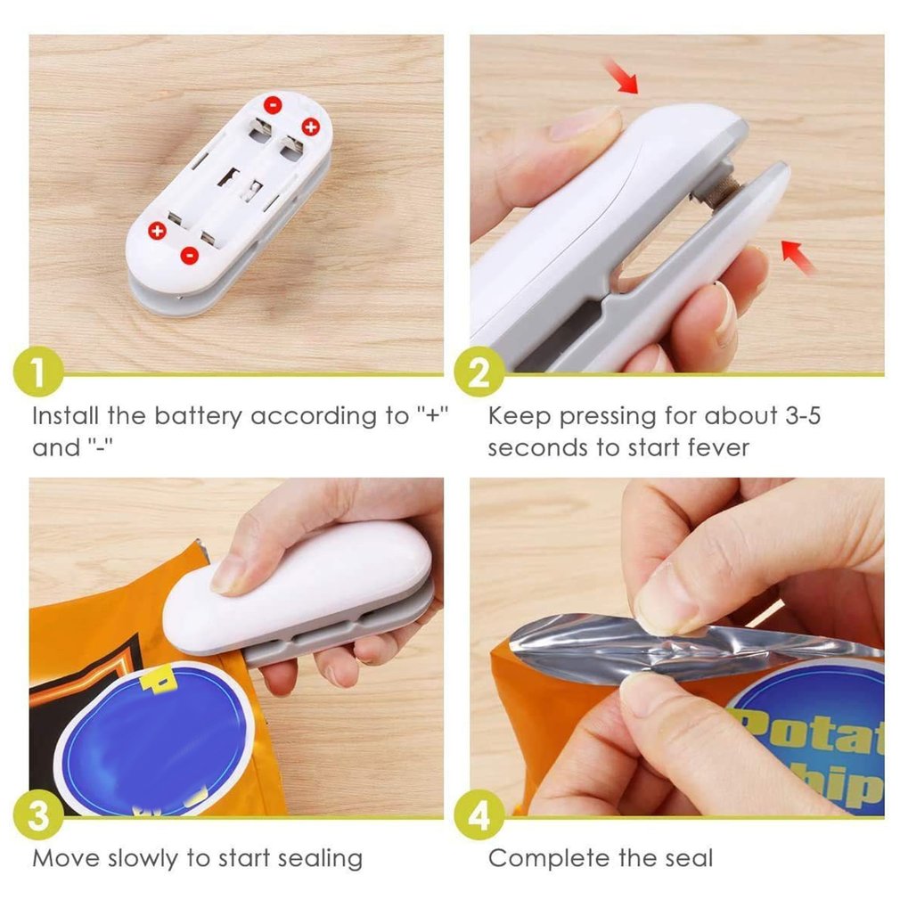 Portable Plastic Bag Sealing Machine Small Hand Pressure Food Bag Sealer Household Plastic Sealing Machine
