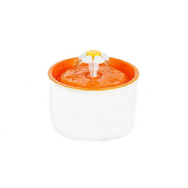 1.6L Automatic Pet Cat Water Fountain Drinking Mute Flower Water Dispenser with Filters Dog Cat Health Caring Drinker Product: Orange