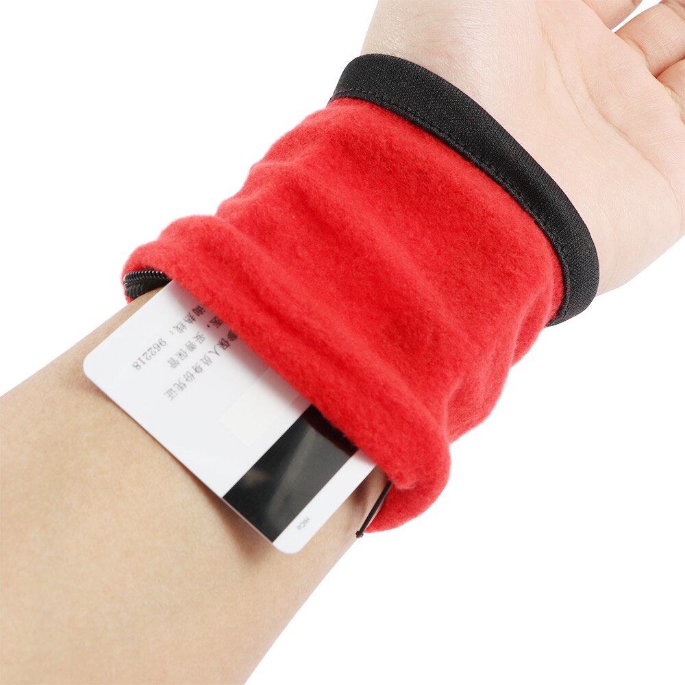 1 pc katoenen polsbandjes sport zweetband rits pols portemonnee voor hardlopen basketbal tennis zweet pols ondersteuning brace wraps guard