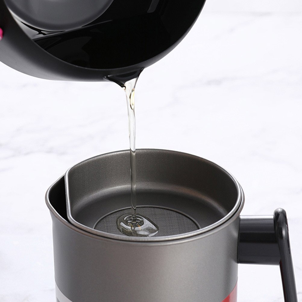Rustfrit stål køkken madolie dispenser beholder madolie gryde med si flasker køkken opbevaring værktøj
