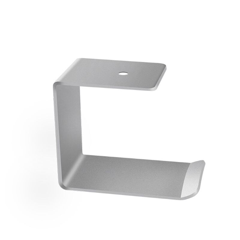 Aluminiumslegering hovedtelefonholder under skrivebordsbøjle vægmonteret øretelefonheadset opbevaringsstativ til hjemmekontor: Sølv