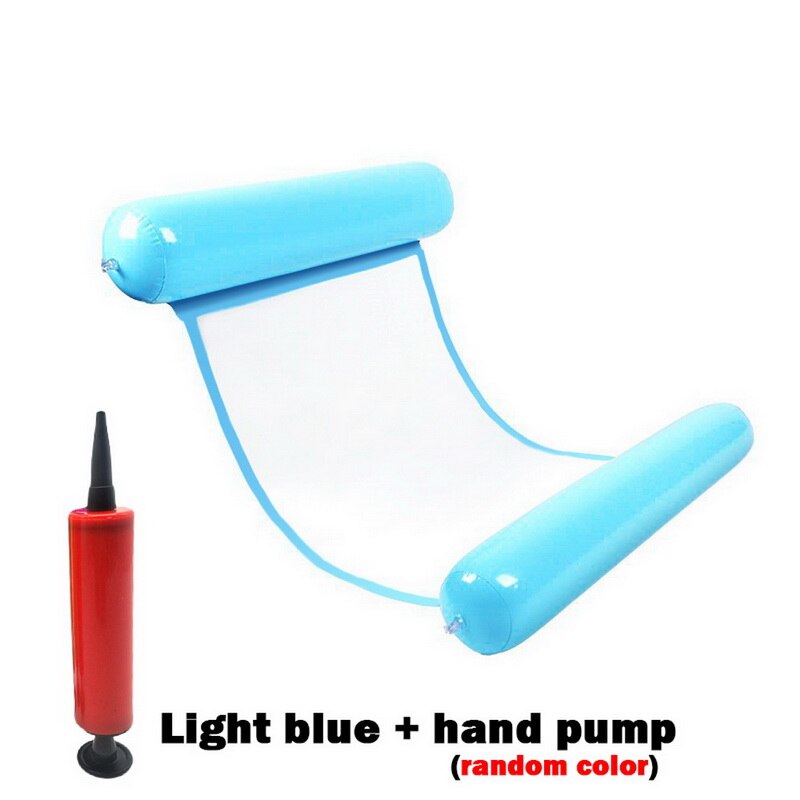 Floating Water Hammock Float Lounger Floating Toys Inflatable Floating Bed Chair Swimming Pool Foldable Inflatable Hammock Bed: light Blue