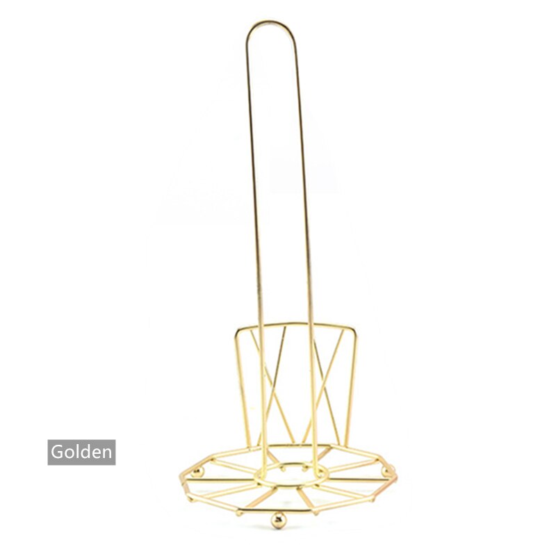 Porte-serviettes en papier doré ou argenté, support sur pied en acier inoxydable, idéal pour la salle de bain ou la cuisine, ou comme décoration de Table: Golden-B