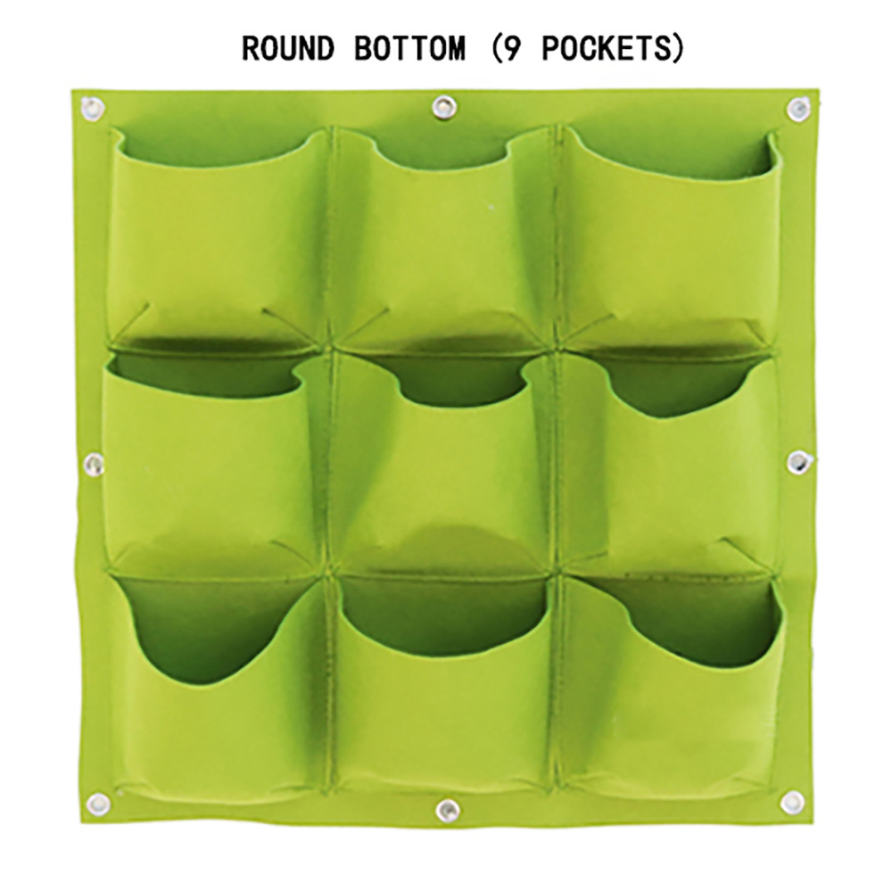Wall Mount Hanging Planting Bags Home Supplies Multi Pockets DIY Grow Bag Planter Vertical Growing Vegetable Living Garden Bag: 9 pockets  (L)