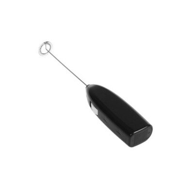 1pc Milch Trinken Kaffee Schneebesen Rührgerät Metall Elektrische Schneebesen Edelstahl-düse Schäumer Mini Griff Rührer Praktische Küche Kochen Werkzeug: Schwarz
