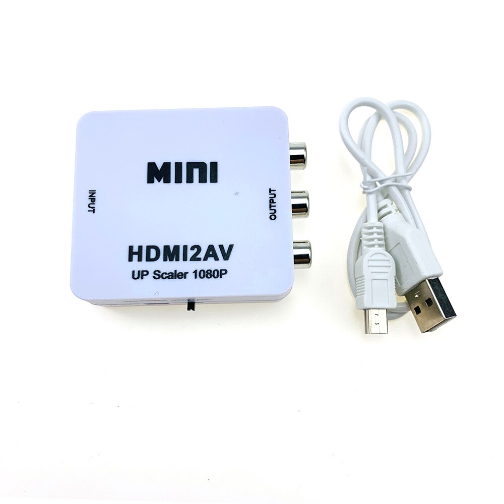 HDMI TO AV Scaler Adapter HD Video Converter Box HDMI to RCA AV/CVSB L/R Video 1080P HDMI2AV Support NTSC PAL