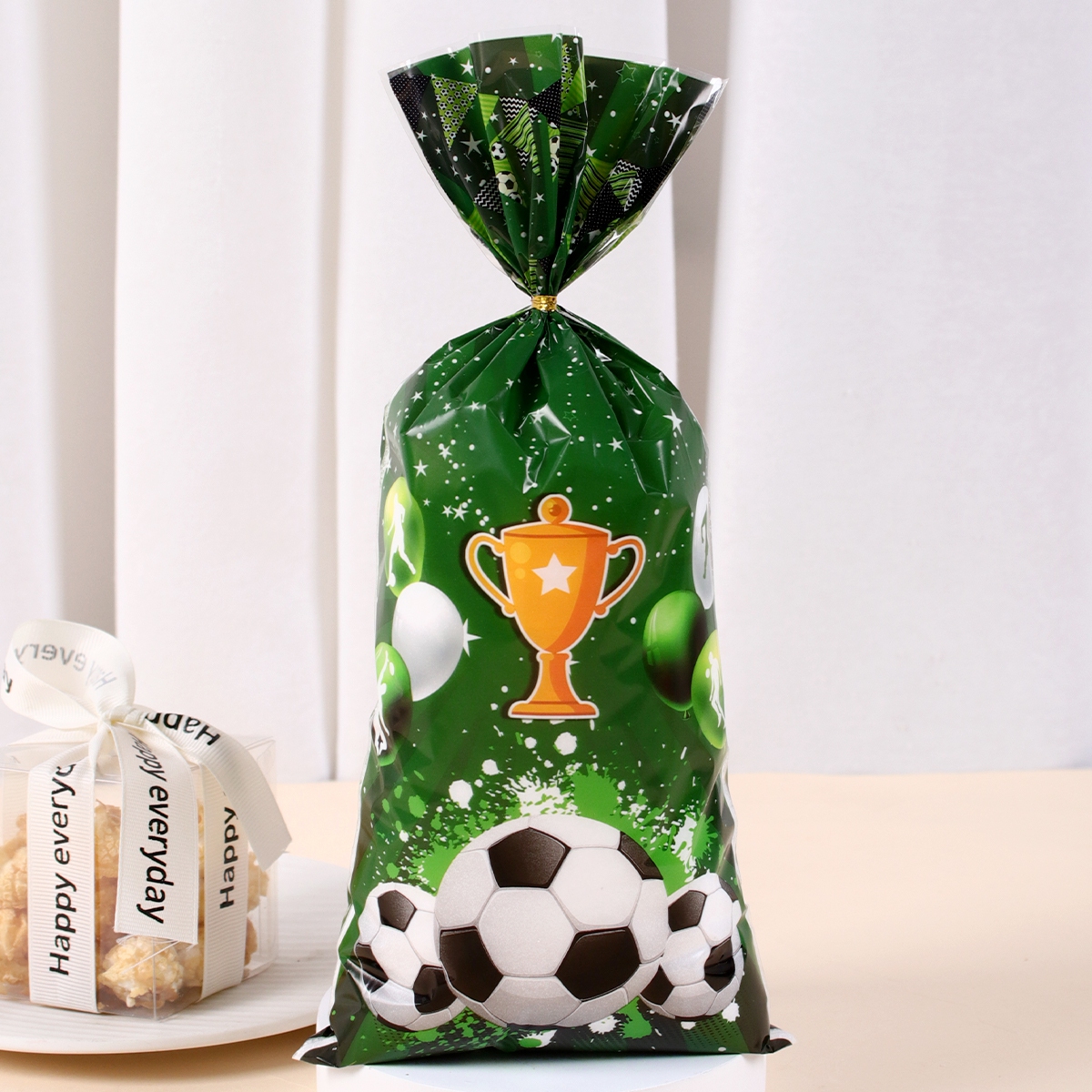 Bolsas para envolver dulces con tema de fútbol, bolsa de de fútbol, bolsa de galletas, bolsas de recuerdo de para niños, decoración de de cumpleaños, 25/50 Uds.