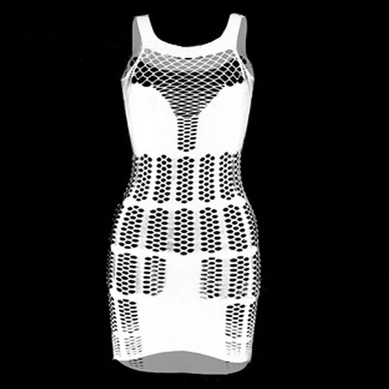 Jupe en filet dos nu pour femmes, Lingerie, nuisette sans manches, Sexy, vêtements sexuels pour femmes, vêtements de nuit: white