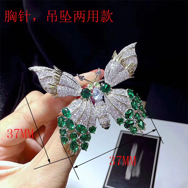 FPPJ Butterfly Brooch - Rose Gold Metal - Zircon Stone - Women's Jewelry - Classic Style