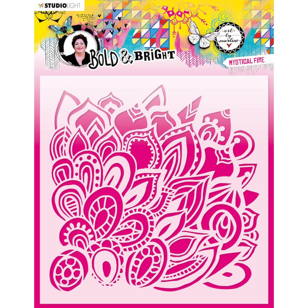 2022 Diy Layering Stencils Flowers Fire Bold and Bright Wild at Heart pacman daisies Abm Bold Painting Scrapbook Embossing Molds: Y3283-Stencil