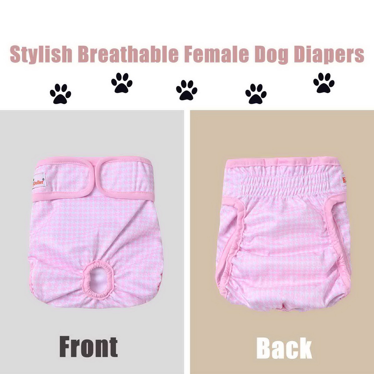 1pc pet feminino cão fralda lavável reutilizável shorts sanitários calcinha bonito cão roupa interior fraldas para cães de raça pequena xixi pant: L / Preto