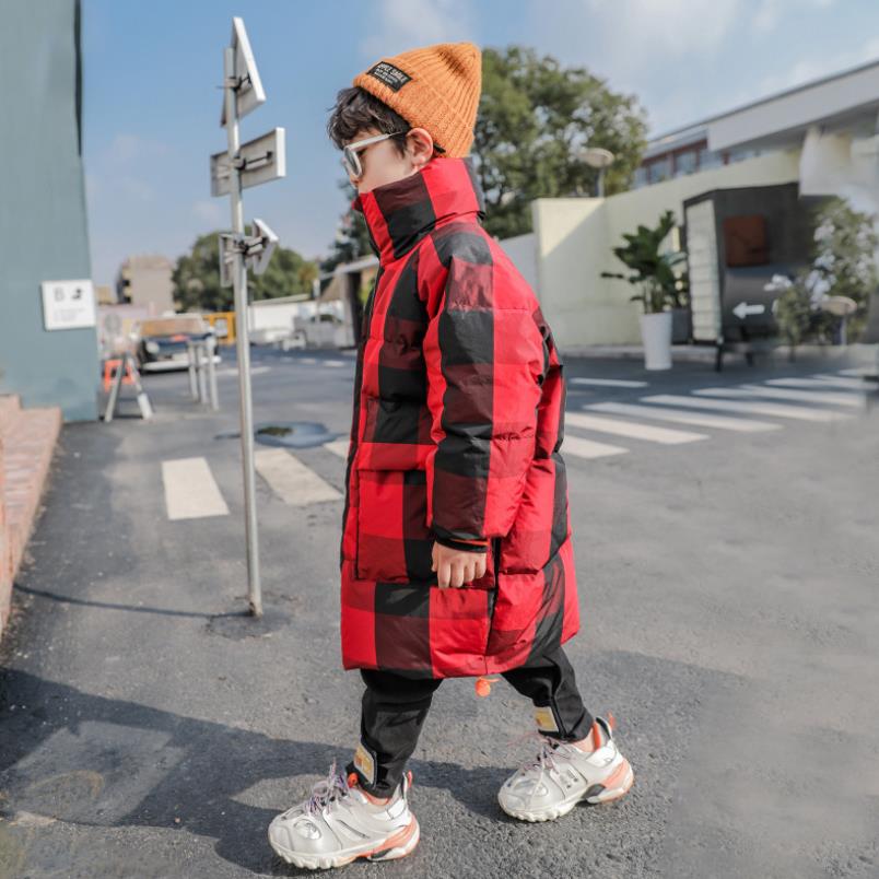 Baby Boy Kleding Kinderen Plaid Katoenen Jas Dikker Warme Lange Bovenkleding Voor Jongens Kids Winter Jassen Parka Voor Jongens Y2607