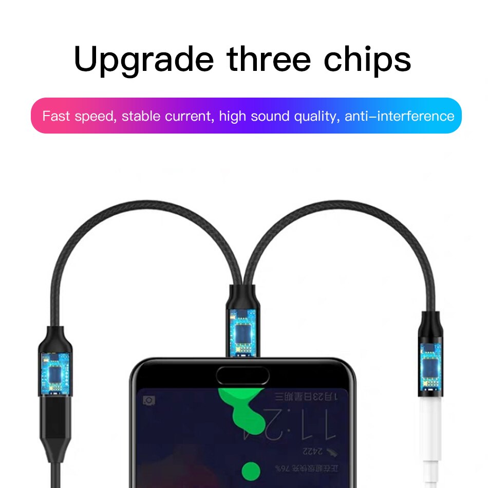 ¡! ACCEZZ-Adaptador de carga USB tipo C para auriculares, Conector de carga auxiliar para Huawei Mate 20 P40 20 Xiaomi Mi6 LG, 3,5mm