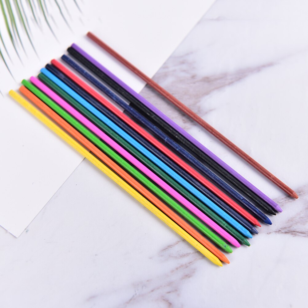 12pcs/lot Mechanical Pencil Color Lead Refill 12mm Red Pink Yellow Bule Orange Green Color Drawing Colored: Default Title