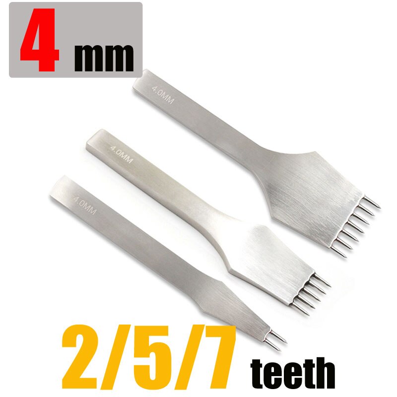 umierać-stali nierdzewnej skórzany punktak pneumatyczny okrągły otwór rękodzieło skóra dłuta kłucia żelaza szwy narzędzia robić skóry 3/4/5mm rozstaw