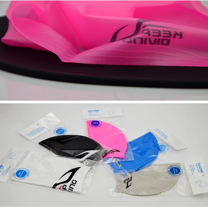 De silicona tela de poliuretano impermeable proteger las orejas Pelo Largo deportes gorro de piscina de natación de 3D forma ergonómica gorras de natación