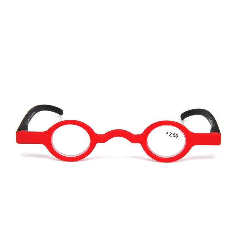 Kleine ronde leesbril dames heren presbyopie bril dioptrie rood zwart lezer ultralicht flexibele heldere lens  +1.5 +2.0 +2.5