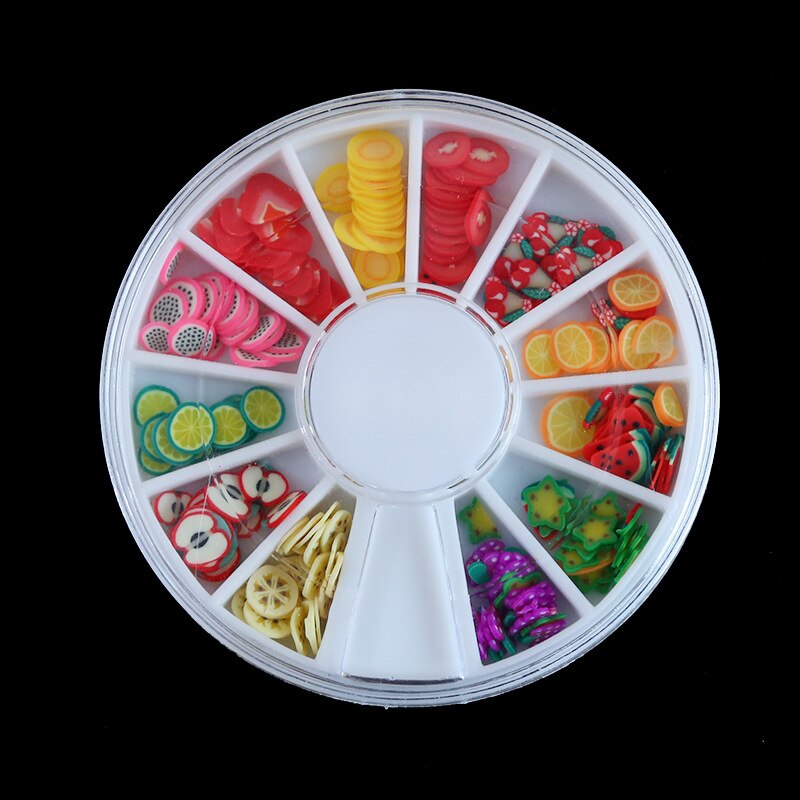 1 pièces Kawaii Nail Art fruits fleurs plume bricolage canne tranches décoration acrylique beauté polymère argile ongle autocollant outil