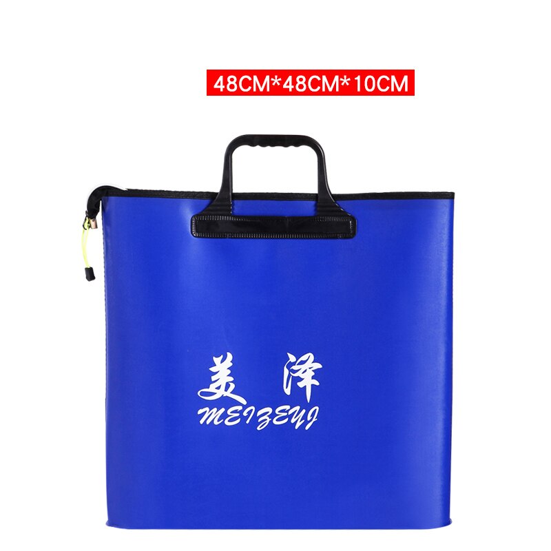 Big Fishing Bag Waterproof Thickening Tote Bag Live Fish Handbag Multi-function Light Fishing Gear Bucket Fishing Box Supplies: L Blue