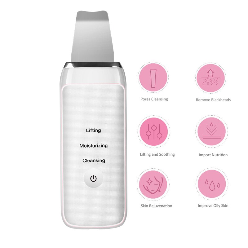 Beauty Ultrasonic Skin Scrubbe Face Cleaning Facial Cleaner Skin Peeling Blackhead Removal Pore Cleaner Face Scrubber
